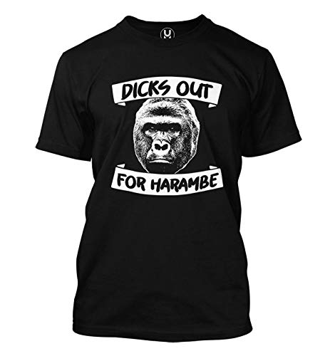 Dicks Out for Harambe - Gorilla RIP Meme Men's T-Shirt (Black, X-Large)