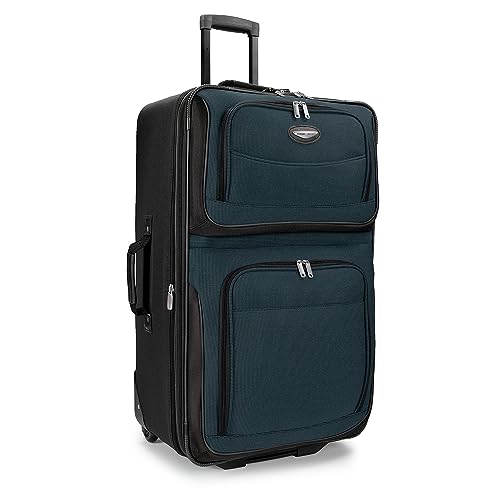 Travel Select Amsterdam Expandable Rolling Upright Luggage, Navy, Checked-Large 29-Inch