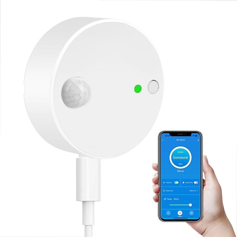 XiuMii Smart Human Presence Motion Sensor,Tuya Smart Life App Control, 24G mmWave Radar Smart Sensor High Monitoring Human Body Exists Home Security and Automatical Nice Gift for Christmas