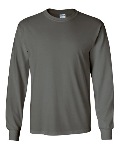 Gildan Men's Ultra Cotton Long Sleeve T-Shirt, Style G2400, Multipack, Charcoal (2-Pack), Large