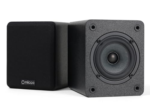 Micca COVO-S 2-Way Passive Bookshelf Speakers, Amplifier Required, Not for Turntable, 3-Inch Woofer, 0.75-Inch Tweeter, Wall Mountable, Pair, Black