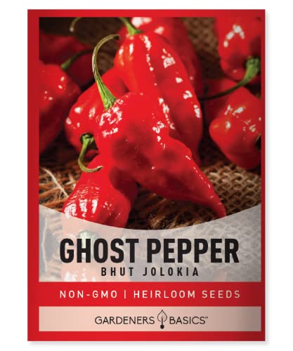 Gardeners Basics, Ghost Pepper Seeds for Planting Spicy Hot - Heirloom Non-GMO Hot Pepper Seeds for Home Garden Vegetables Makes a Great Plant Gift for Gardening