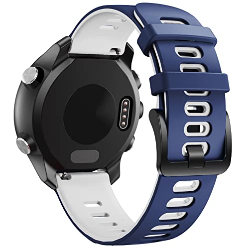 NotoCity for Garmin Vivoactive 3 Band/Galaxy Watch 3 41mm 20mm Silicone Replacement Band for Galaxy Watch 4 40mm 44mm/Active 2/Garmin Forerunner 645/Garmin Venu(blue white)