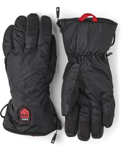 Hestra Heated Glove Liner – Rechargeable Electric Glove Liner for Winter, Skiing, and Snowboarding - Black - 9