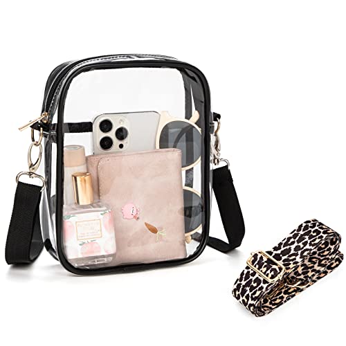 TEABAN Clear Crossbody Purse Stadium Approved Transparent Small Bag for Festivals Sports Events Concerts