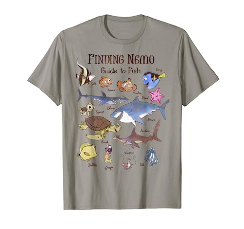 Disney Pixar Finding Nemo Guide To Fish Textbook Sketches T-Shirt