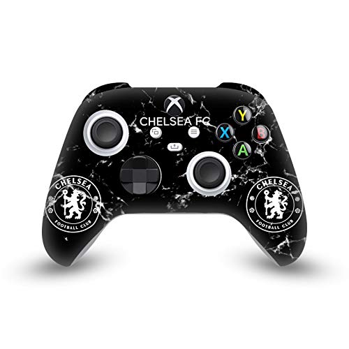 Head Case Designs Officially Licensed Chelsea Football Club Black Marble Mixed Logo Matte Vinyl Sticker Gaming Skin Case Cover Compatible with Xbox Series X / S Controller