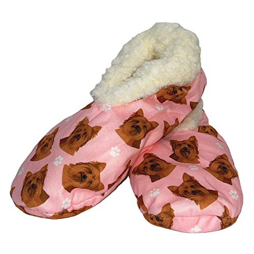 Yorkie Super Soft Slippers - E&S Pets - Yorkie Gifts - Cozy House Slippers - Non Skid Bottom - One Size Fits Most - Sherpa slipper - Pet Lover Gifts For Men And Women