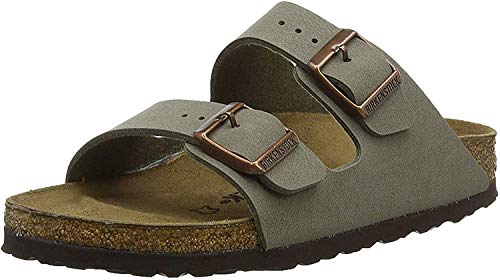 Birkenstock Unisex Arizona Stone Birkibuc Sandals - 38 R EU (US Men EU's 5-5.5, US Women EU's 7-7.5)