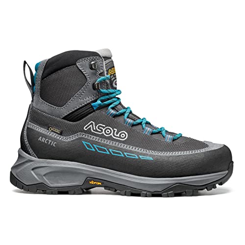 Asolo Women's Arctic Snowshoeing winter Hiking Boots (Grey/Gunmetal/Blue Peacock, 8.5)
