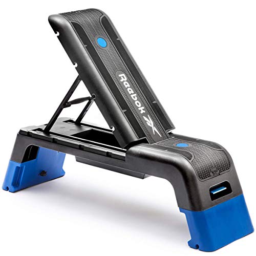 Reebok Fitness Multipurpose Adjustable Aerobic and Strength Training Workout Deck with Incline and Decline Bench Configurations, Blue