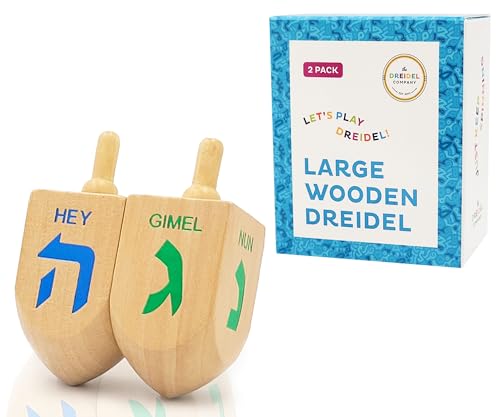Let's Play Dreidel The Hanukkah Game 2 Extra Large Wood Dreidels Instructions Included