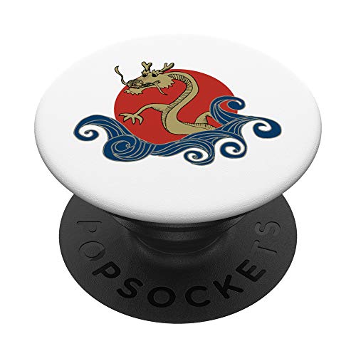 Yellow Panlong Sea Dragon PopSockets Grip and Stand for Phones and Tablets