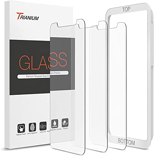 Trianium Tempered Glass Screen Protector Designed for Apple iPhone 11 (2019) / iPhone XR (2018), 3 Pack HD 0.25mm Glass 9H Film (w/Alignment Case Tool included)