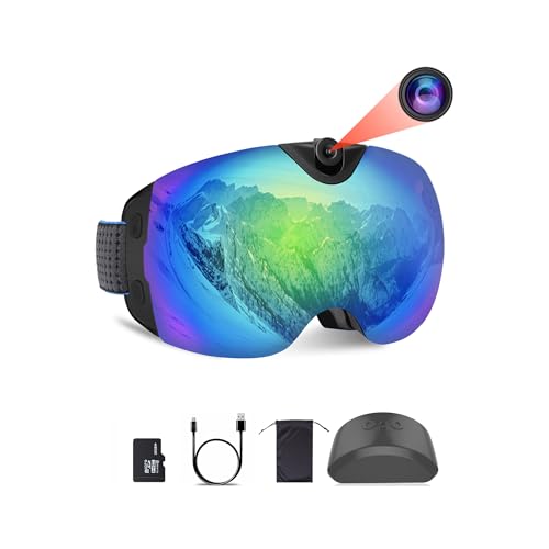 OhO Smart Ski Goggles, 4K Camera Snowboard Goggles with Adjusted View of Camera Recroding,UV Protection, Anti Fog （Men/Women）