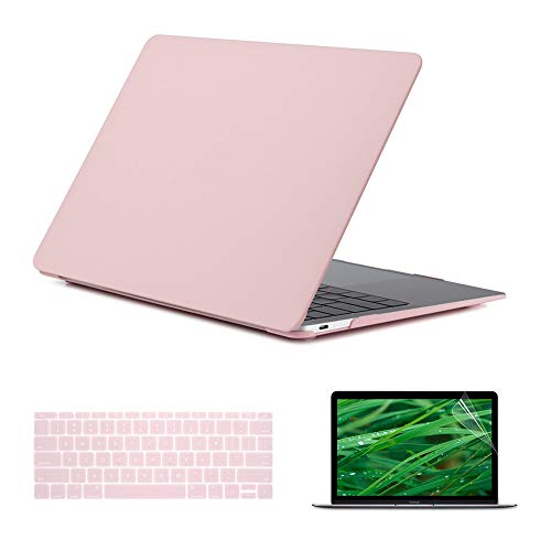 Se7enline Compatible with MacBook 12 inch Case Model A1534/A1931 2015/2016/2017/2018/2019 Version Laptop Hard Shell Protective Case&Keyboard Cover Skin&Screen Protector,Rose Quartz