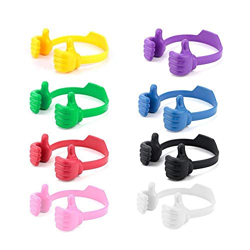 BUTEFO 8 Pack Thumbs up Cell Phone Holder, Adjustable Silicone Tablet Stand, Multi Colors Portable Desktop OK Stands Compatible for Smart Phones iPhone iPad Mini Huawei Samsung Galaxy