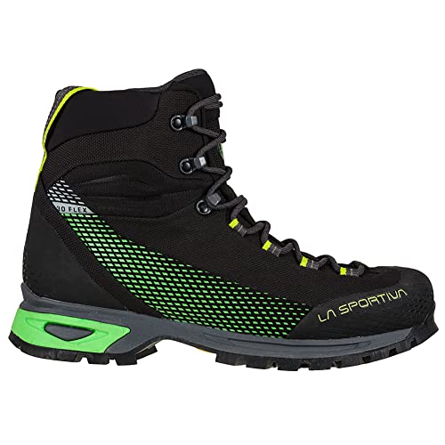 La Sportiva Mens Trango TRK GTX Hiking Boots, Black/Flash Green, 11.5