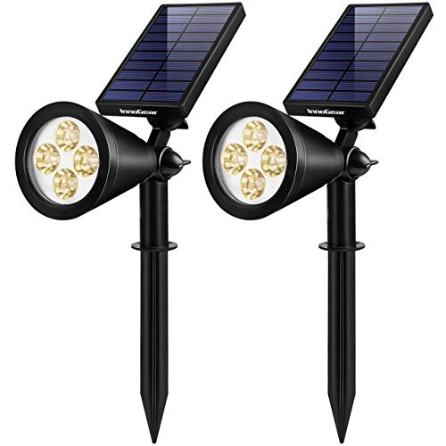 InnoGear Solar Lights for Outside, Solar Lights Outdoor Waterproof Solar Garden Yard Spot Lights Spotlight Pathway Landscape Lighting Wall Light Auto On/Off, Pack of 2 (Warm White)