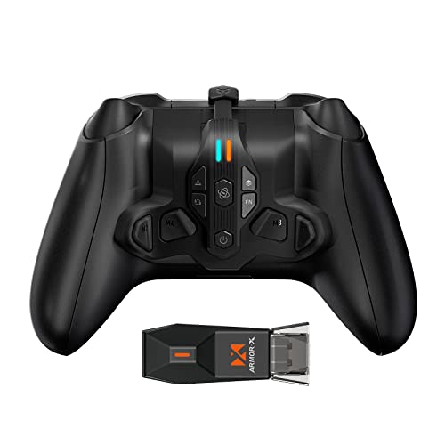 ROTOMOON Armor-X Pro Upgrade Wireless Back Button Controller Paddle with 1300mA Battery for Xbox Series S/X Accessories, Support Somatosensory with Multi-Platform Adapter （Black）