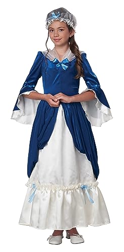 California Costumes Colonial Era Dress/Martha Washington, Child Costume, X-Large,Teal