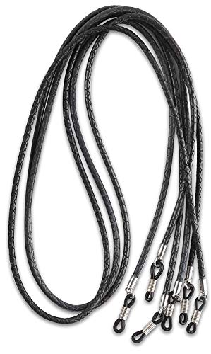 Avitron Elegant Eyeglass, Sunglass Strap-Chain- Retainer,Sports Band, 3 Black Pack PU Leather For Men Women By HANGIT