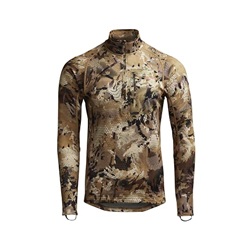 Sitka Men's Core Midweight Zip-T Long Sleeve Hunting Shirt, Optifade Waterfowl Marsh, Large