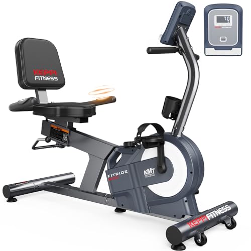 KeppiFitness Recumbent Exercise Bike with 8 Levels Magnetic Resistance for Cardio Workout for seniors at Home,380LB Weight Capacity Exercise Bike with Pulse Sensor,Digital Electronic Display,