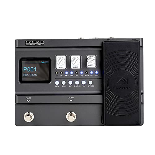 FLAMMA FX100 Guitar Pedal Multi-effects Processor with Looper Amp Modeling 151 Built-In Effects 200 Presets Expression Pedal 3rd Party IR Headphone OTG for Performance Practice Live Streaming