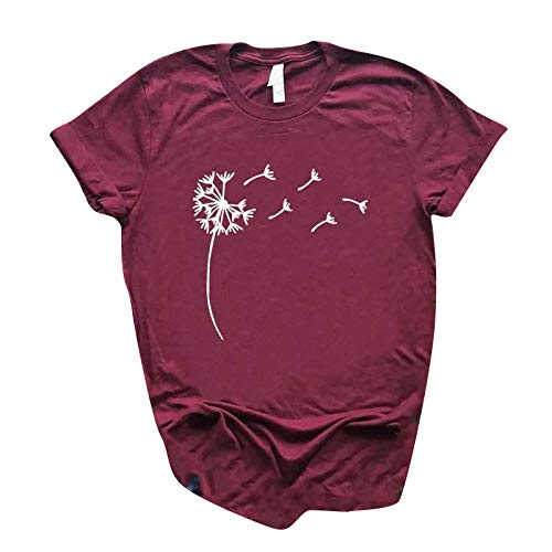 Dandelion Plus Size Graphic Tees Shirts for Women Teen Girls Casual Short Sleeve Loose Fit Blouse Summer Faith Shirt Top