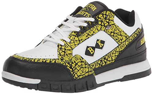 British Knights womens Metros Classic Low Top Fashion Sneaker, Bright Yellow/Black/White, 8 US