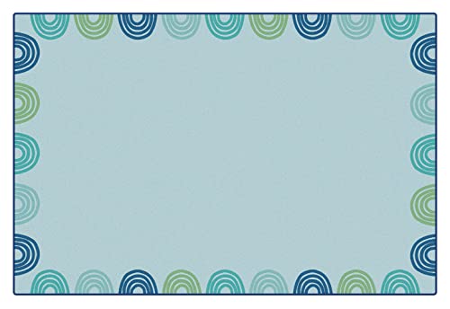 Carpets for Kids 3756 KIDSoft Rainbows Border Rug 6ft x 9ft Rectangle Green