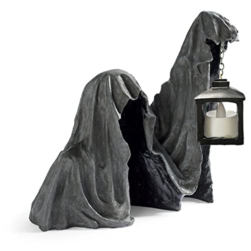 DELURA Ground Messenger with Lantern,Hell Messenger with Lantern,Decorative Lantern Ghost Sculpture,Halloween Garden Decoration/240