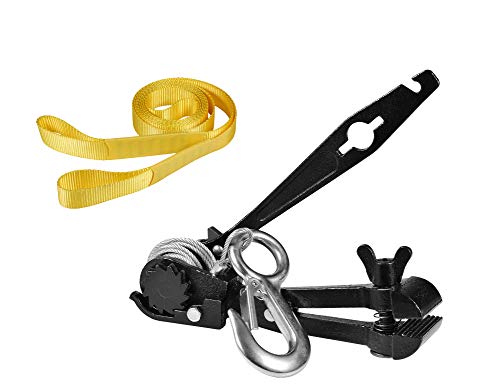 CTSC Zipline Tensioning Kit - Zipline Installation Kits for Backyard with Mini Ratchet with Winch, Cable Grip for 3/16' to 1/2' Lines & Protective Tree Sling - Ultimate Zip Lines Tensioner Gear