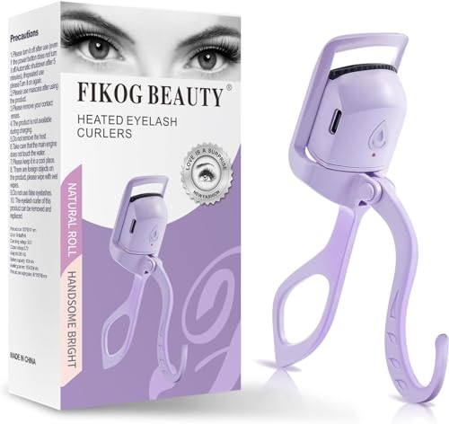 Premium Heated Eyelash Curlers Elevate Your Lash, Rapid Heat-up, USB Rechargeable Electric Eyelash Curler with Sensing Heating Silicone Pad, Heated Lash Curler with Temperature Control, Purple