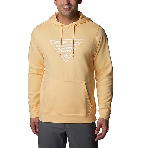 Columbia Men's PFG Triangle II Hoodie, Cocoa Butter/White, Large