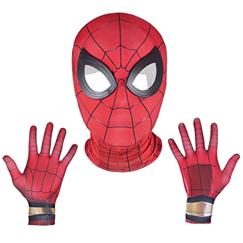 Halloween Christmas Superhero Mask and Gloves Gift, Cosplay Costumes Mask for Kids