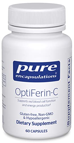 Pure Encapsulations OptiFerin-C | Iron Supplement to Support Healthy Skin, Iron Absorption, and Overall Immune System Health* | 60 Capsules
