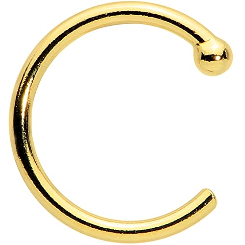 Body Candy Tiny Nose Ring Hoop 20 Gauge 1/4' Solid 14k Yellow Gold Nose Hoop Xtra Small Diameter