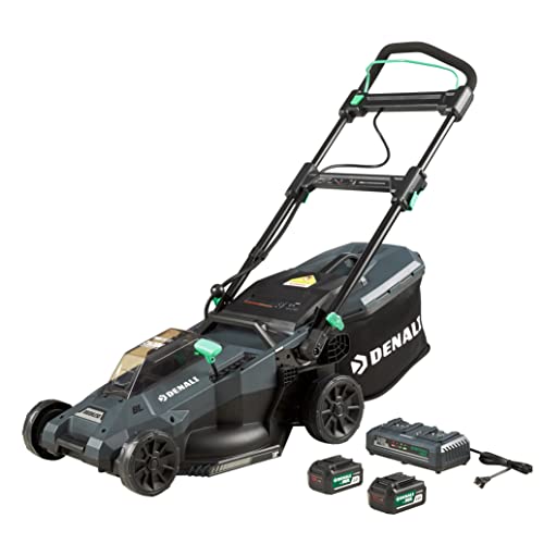 Amazon Brand - Denali by SKIL 2 x 20V (40V) Brushless 18-Inch Push Lawn Mower Kit, Includes Two 4.0 Ah Lithium Batteries & Dual Port Charger