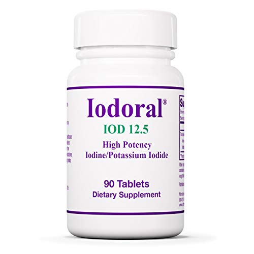 Optimox Iodoral 12.5mg Supplement – Iodine for Thyroid Support, Potassium Iodide Tablets, Lugol Solution, Daily Vitamins & Minerals - 90 Count