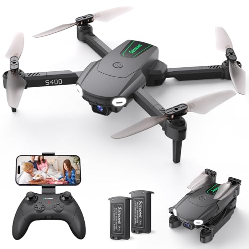 SOTAONE S400 Drone with Camera for Adults Kids, 1080P HD Foldable Mini Drones for Boys Girls, Remote Control Helicopter Toys Gifts with Auto-hovering, One Key Start, Self-spin, 3 Speeds, 2 Batteries