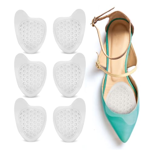 Premier Solutions Clear Gel Ball of Foot Cushions, for Heels and Flats, 6 Count (3 Pairs)