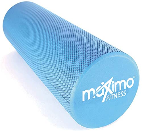 Maximo Fitness Foam Roller - 18' x 6' High Density Exercise Roller for Trigger Point Self Massage, Muscle and Back Roller for Fitness, Physical Therapy, Yoga and Pilates, Gym Equipment, Blue