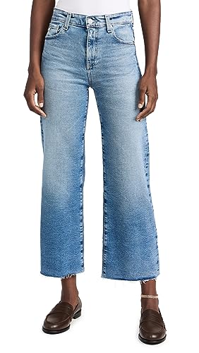 AG Adriano Goldschmied Women's Saige High Rise Straight Wide Leg Crop Jean, 18 Years Atlantic