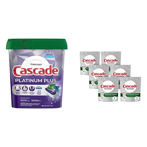 Cascade Platinum Plus 52ct + Cascade Dishwasher Cleaner 6ct