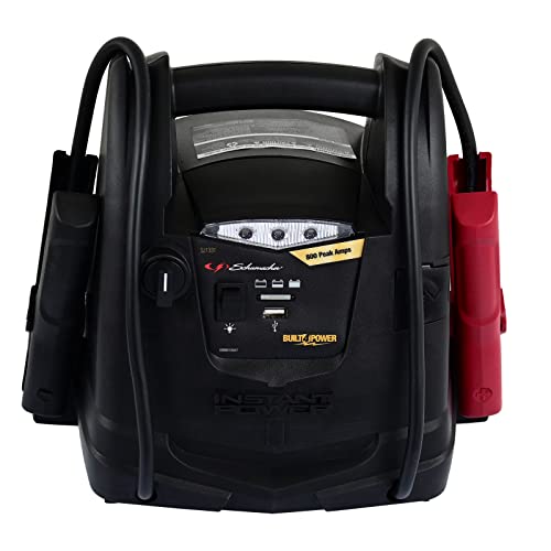 Schumacher SJ1331 Rechargeable AGM Jump Starter for Gas Diesel Vehicles - 800 Amps with Air Compressor and 12V DC/USB Power Station