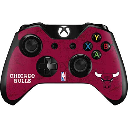 Skinit Decal Gaming Skin Compatible with Xbox One Controller - Officially Licensed NBA Chicago Bulls Red Distressed Design