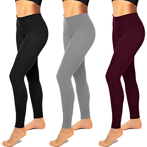 High Waisted Leggings for Women-Womens Black Seamless Workout Leggings Running Tummy Control Yoga Pants Reg&Plus Size