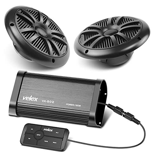 VELEX Marine Bluetooth Amplifier Speaker Package…